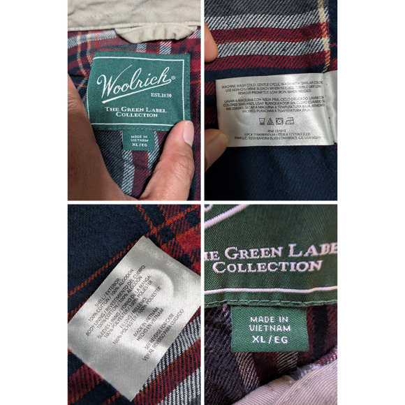 Vintage Woolrich Shirt Mens XL Shacket Plaid Lined Tan Chore Barn Work Jacket - Picture 8 of 8